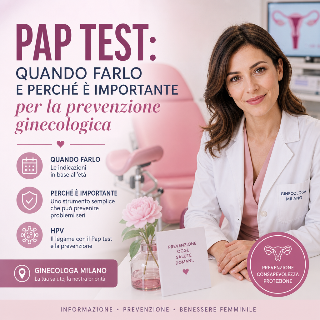 Poster on Pap test timing and importance for gynecological prevention by a Milan gynecologist