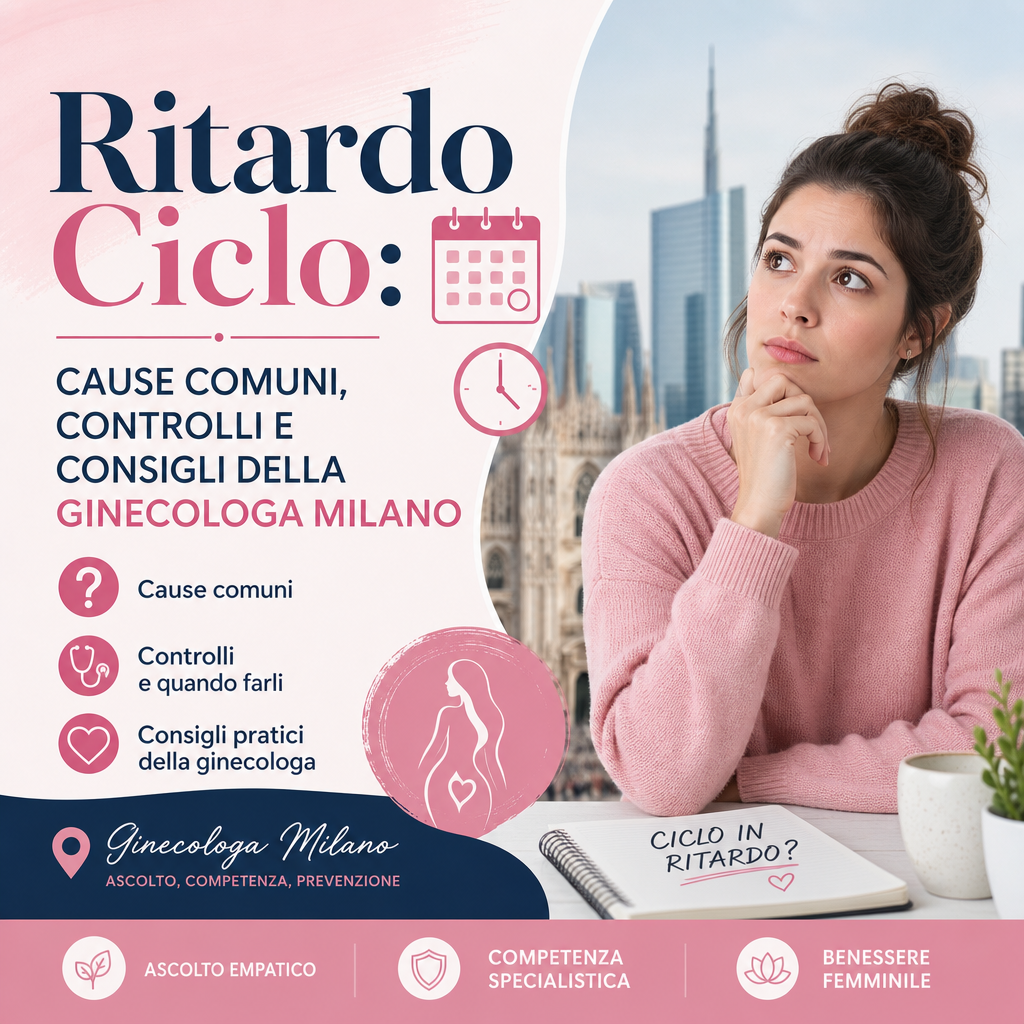 Illustration of Ritardo Ciclo: Cause Comuni, Controlli e Consigli della Ginecologa Milano